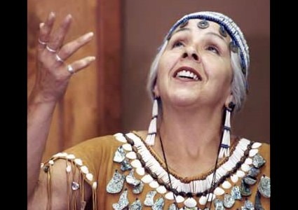 Elder Esther Stutzman, native Oregonian, traditional American Indian storyteller of Kalapuya/Coos heritage, and enrolled member of the Confederated Tribes of Siletz Indians